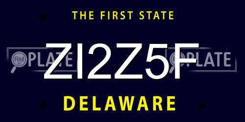 ZI2Z5F Delaware License Plate