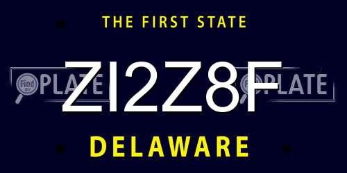 ZI2Z8F Delaware License Plate