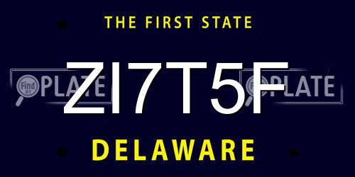 ZI7T5F Delaware License Plate