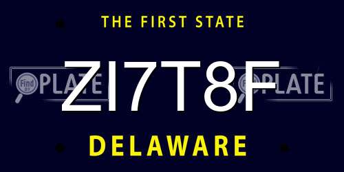 ZI7T8F Delaware License Plate