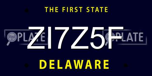 ZI7Z5F Delaware License Plate