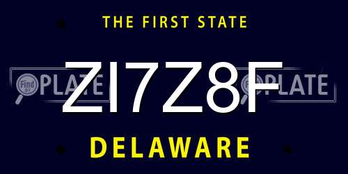 ZI7Z8F Delaware License Plate