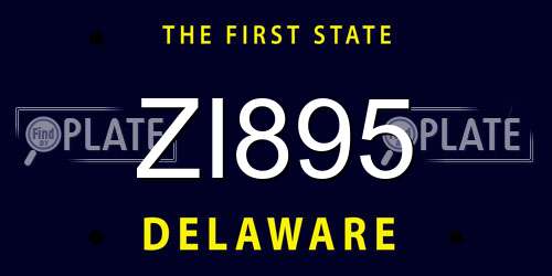 ZI895 Delaware License Plate