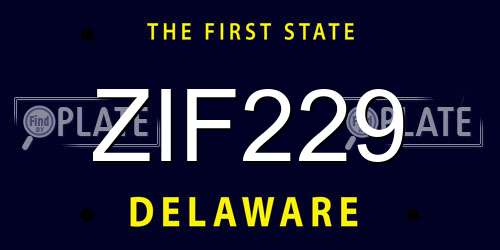 ZIF229 Delaware License Plate