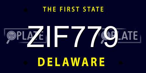 ZIF779 Delaware License Plate