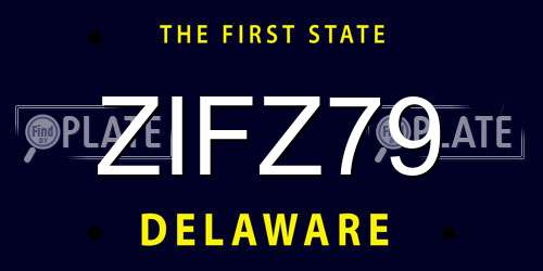 ZIFZ79 Delaware License Plate
