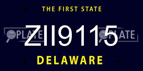 ZII9115 Delaware License Plate