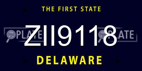 ZII9118 Delaware License Plate