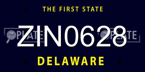 ZIN0628 Delaware License Plate