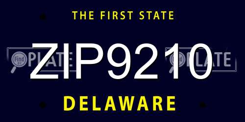 ZIP9210 Delaware License Plate