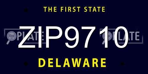 ZIP9710 Delaware License Plate