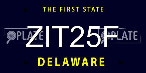 ZIT25F Delaware License Plate