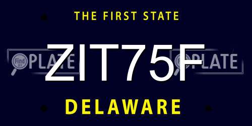 ZIT75F Delaware License Plate