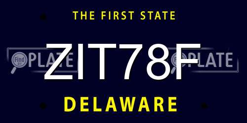 ZIT78F Delaware License Plate