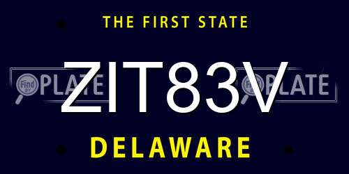 ZIT83V Delaware License Plate