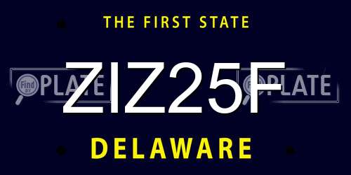 ZIZ25F Delaware License Plate