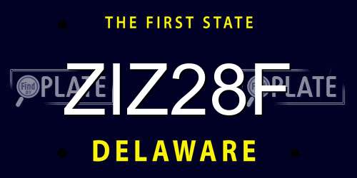 ZIZ28F Delaware License Plate