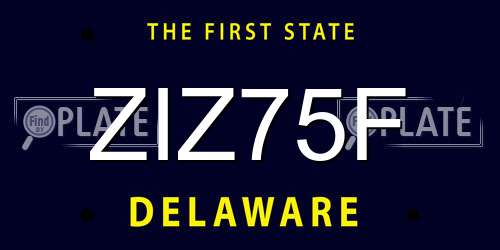 ZIZ75F Delaware License Plate