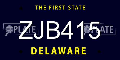 ZJB415 Delaware License Plate