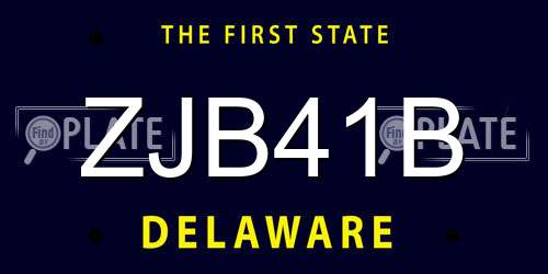 ZJB41B Delaware License Plate