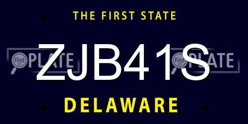 ZJB41S Delaware License Plate