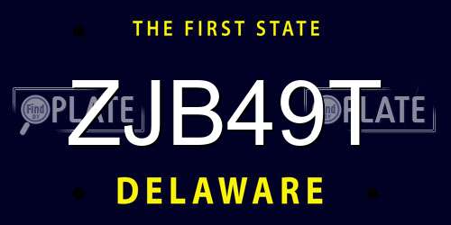 ZJB49T Delaware License Plate