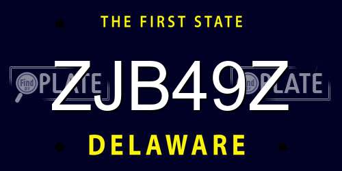 ZJB49Z Delaware License Plate