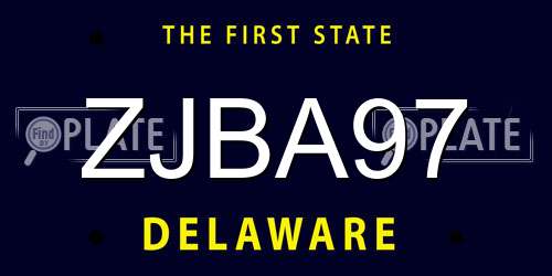 ZJBA97 Delaware License Plate
