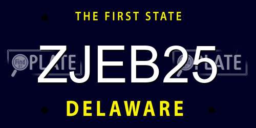 ZJEB25 Delaware License Plate
