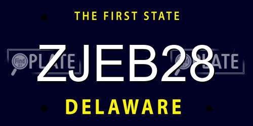 ZJEB28 Delaware License Plate