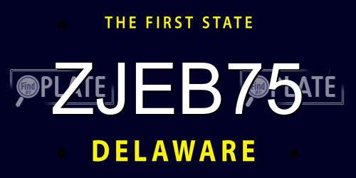ZJEB75 Delaware License Plate