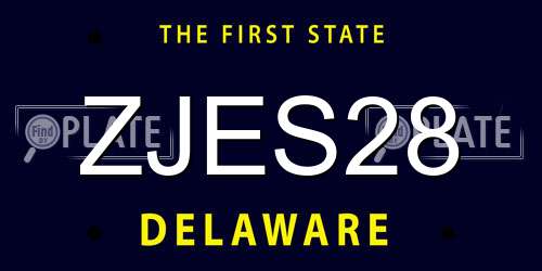 ZJES28 Delaware License Plate