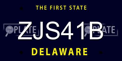 ZJS41B Delaware License Plate
