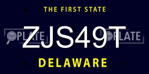 ZJS49T Delaware License Plate