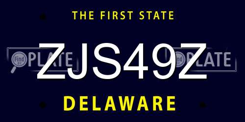 ZJS49Z Delaware License Plate