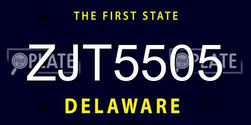 ZJT5505 Delaware License Plate
