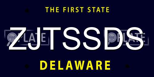 ZJTSSDS Delaware License Plate
