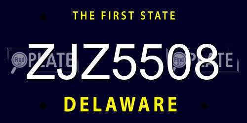 ZJZ5508 Delaware License Plate