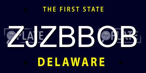 ZJZBBOB Delaware License Plate
