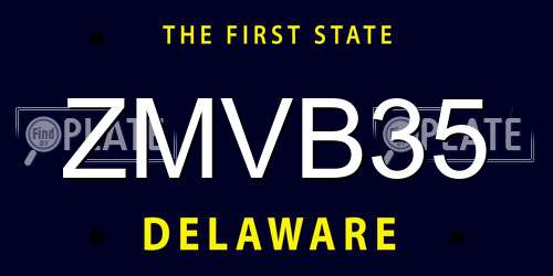 ZMVB35 Delaware License Plate