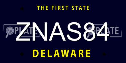 ZNAS84 Delaware License Plate
