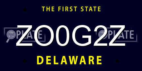 ZO0G2Z Delaware License Plate
