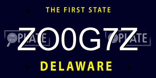 ZO0G7Z Delaware License Plate