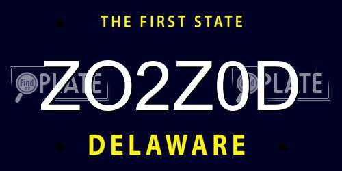 ZO2Z0D Delaware License Plate