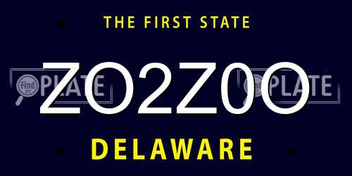 ZO2Z0O Delaware License Plate