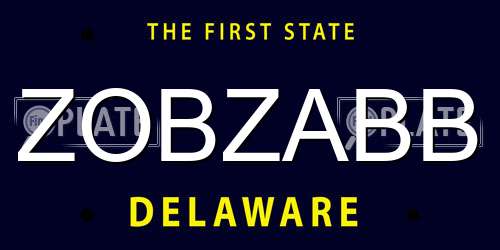 ZOBZABB Delaware License Plate