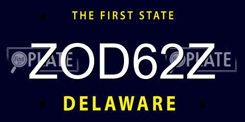 ZOD62Z Delaware License Plate