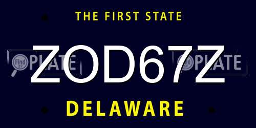 ZOD67Z Delaware License Plate