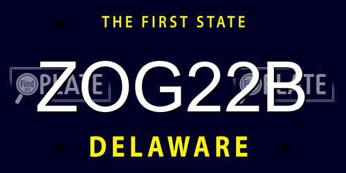 ZOG22B Delaware License Plate