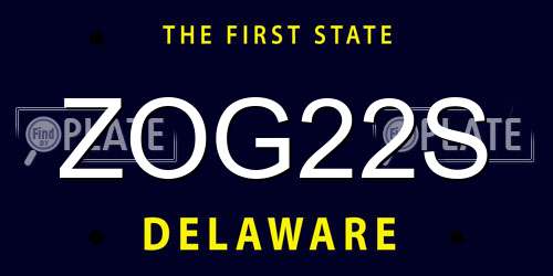 ZOG22S Delaware License Plate